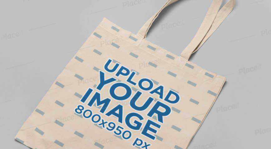 Tote Bag on Flat Surface Photoshop PSD Mockup Template